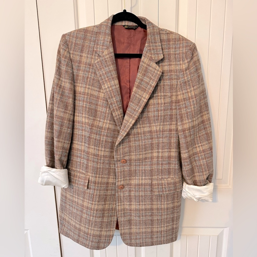 Vintage Adolfo’s  plaid wool blazer